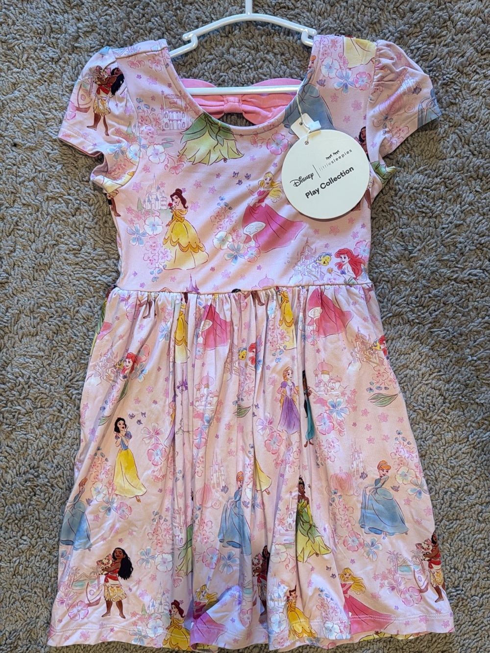 Little sleepies Disney Princess princess Garden bow back twirl Dress nwt
